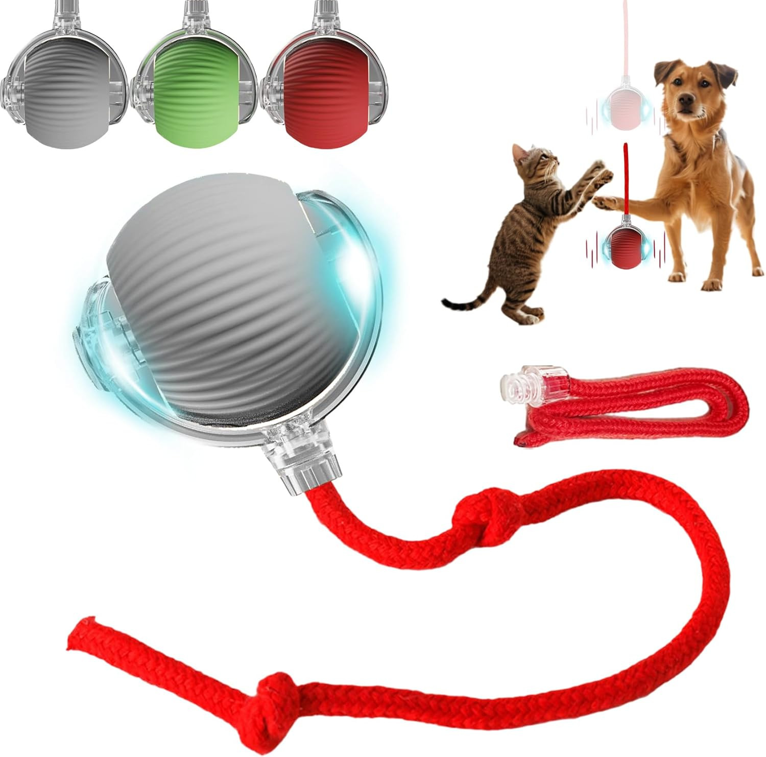 2Pcs Automatic Rolling Ball Smart Cat Dog Toy Electric Pet Self-moving Kitten