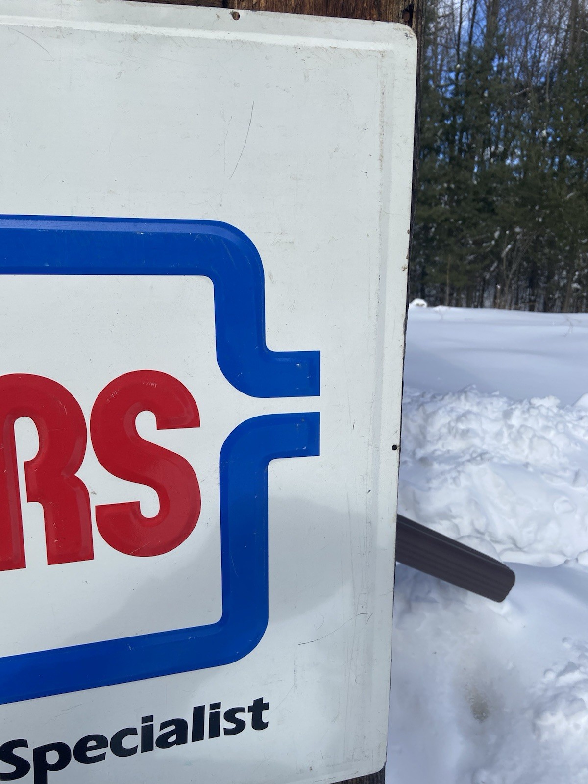 Rare Version Vintage Walker Mufflers Advertisement Sign Embossed Letters 3' X 2’