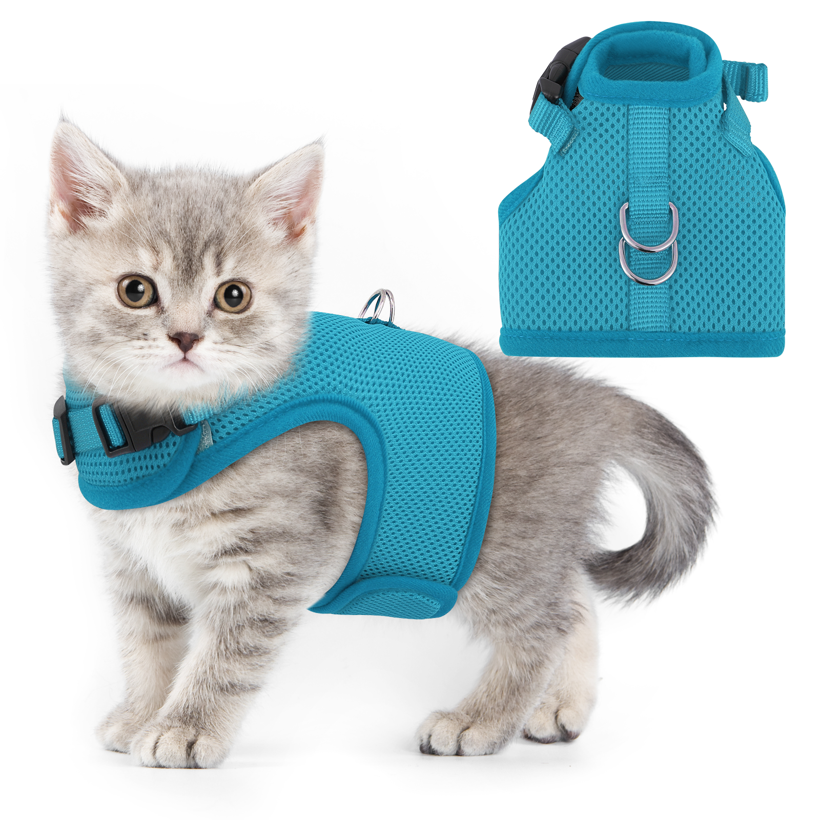 Cat Harness Escape Proof Breathable Mesh Adjustable Walking Kitten Jacket Chest