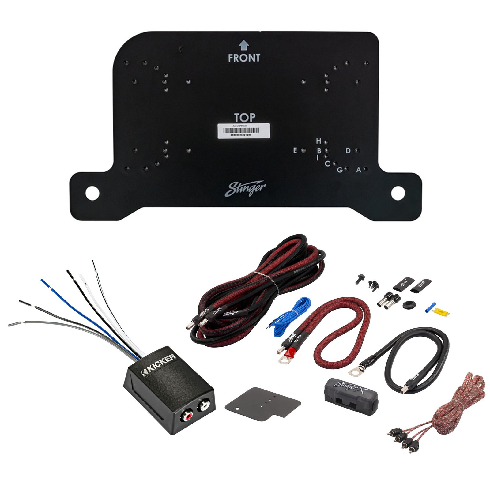 Stinger Under Seat Amp Bracket with 4-Gauge Wiring Kit for Wrangler JL/JT