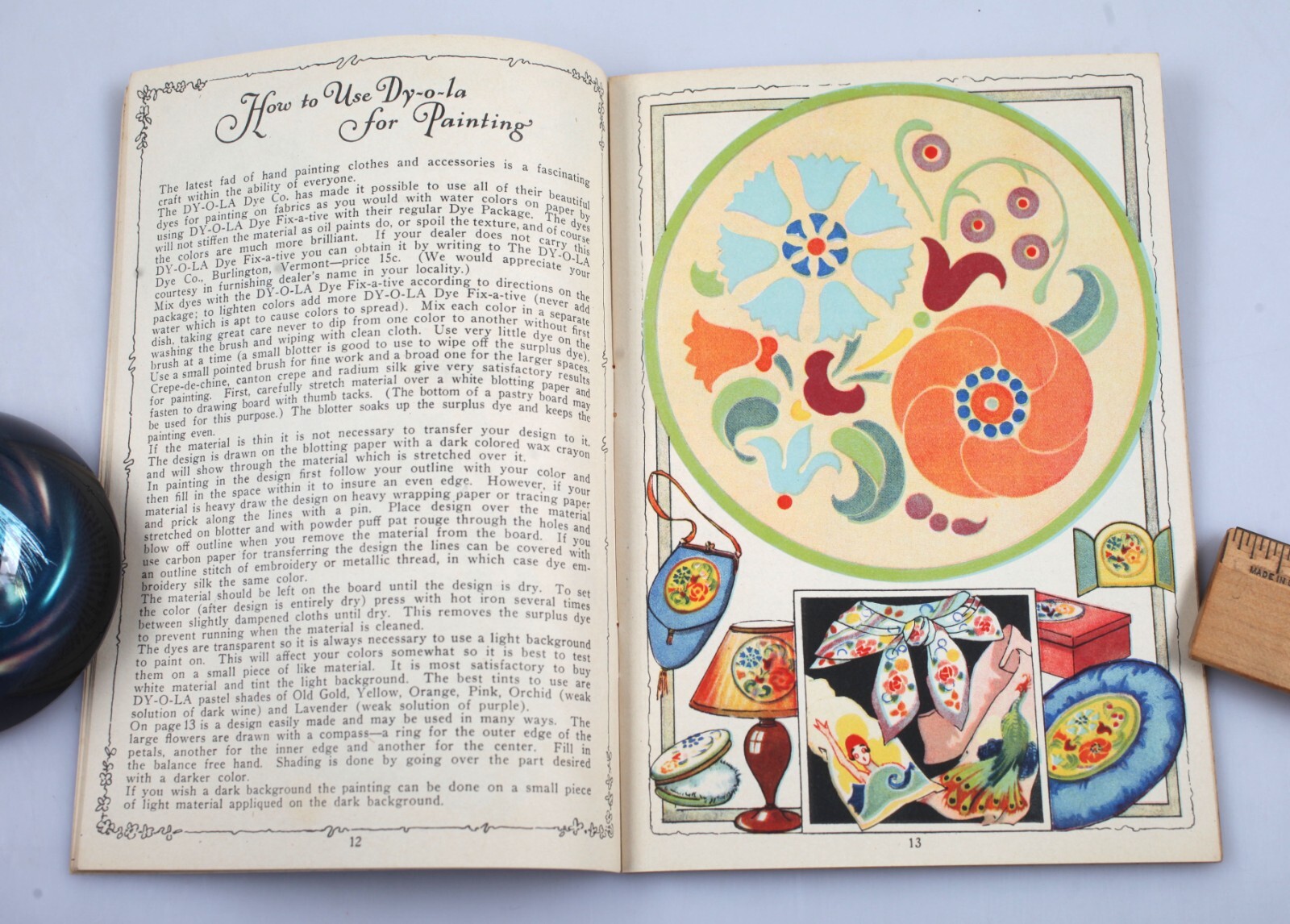 Flappers 1926 Tinting Dyeing Art Craft with DY-O-LA Dyes Booklet Burlington VT