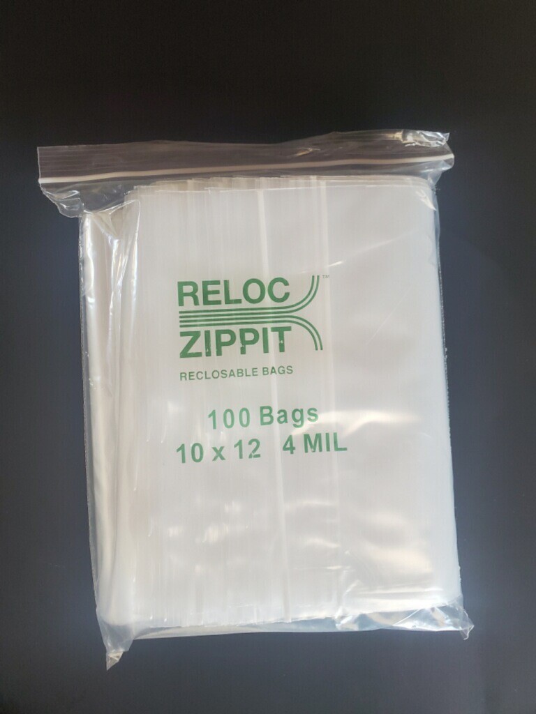 2x3 to 24x24 Clear HD Reloc Zippit Lock Seal Top Reclosable Zip-lock Bags 4Mil