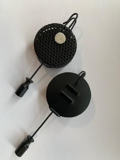 2 x MATT BLACK MEDIUM  BAIT DROPPERS  55mm DIA