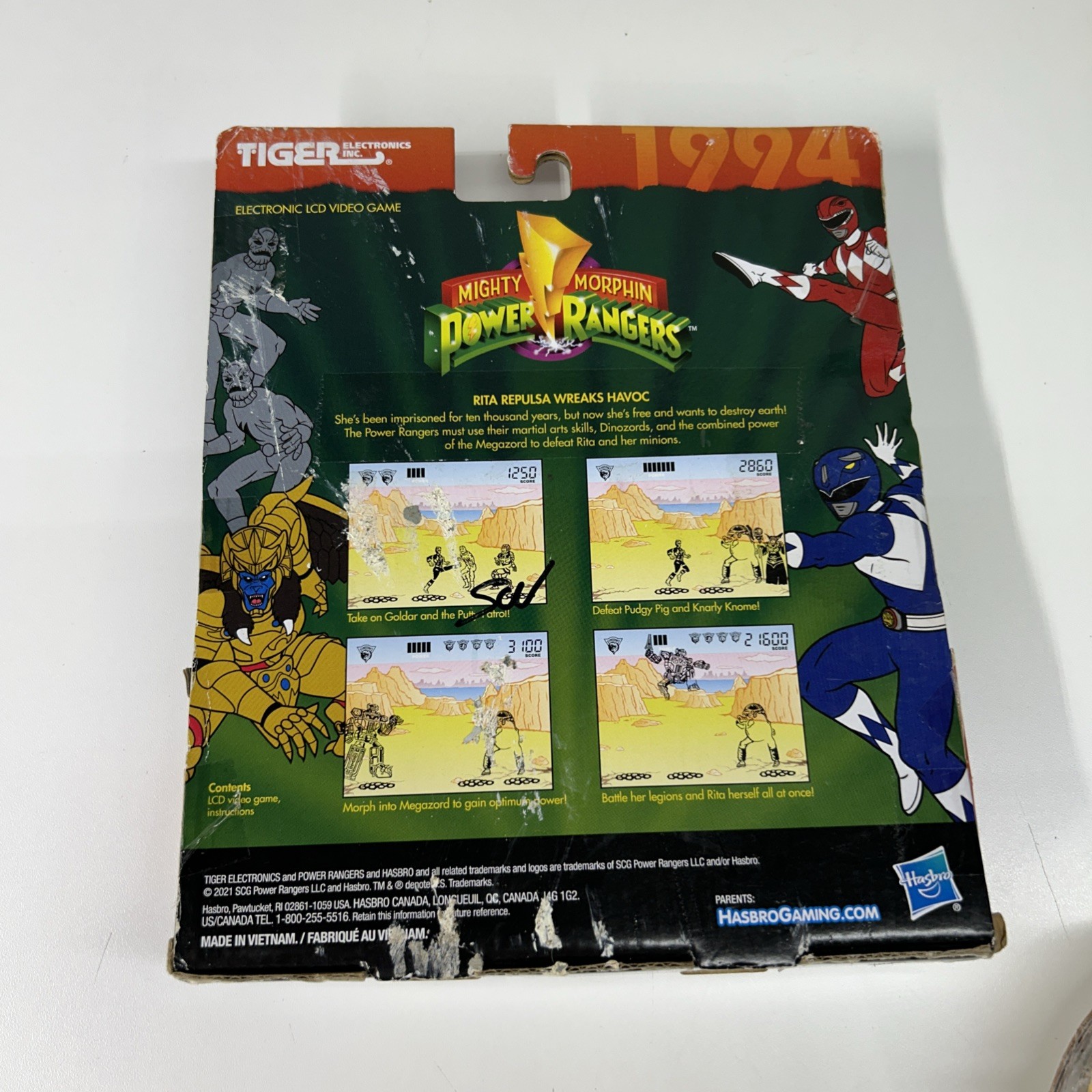 Tiger Electronics Mighty Morphin Power Rangers LCD Handheld Video Game Hasbro