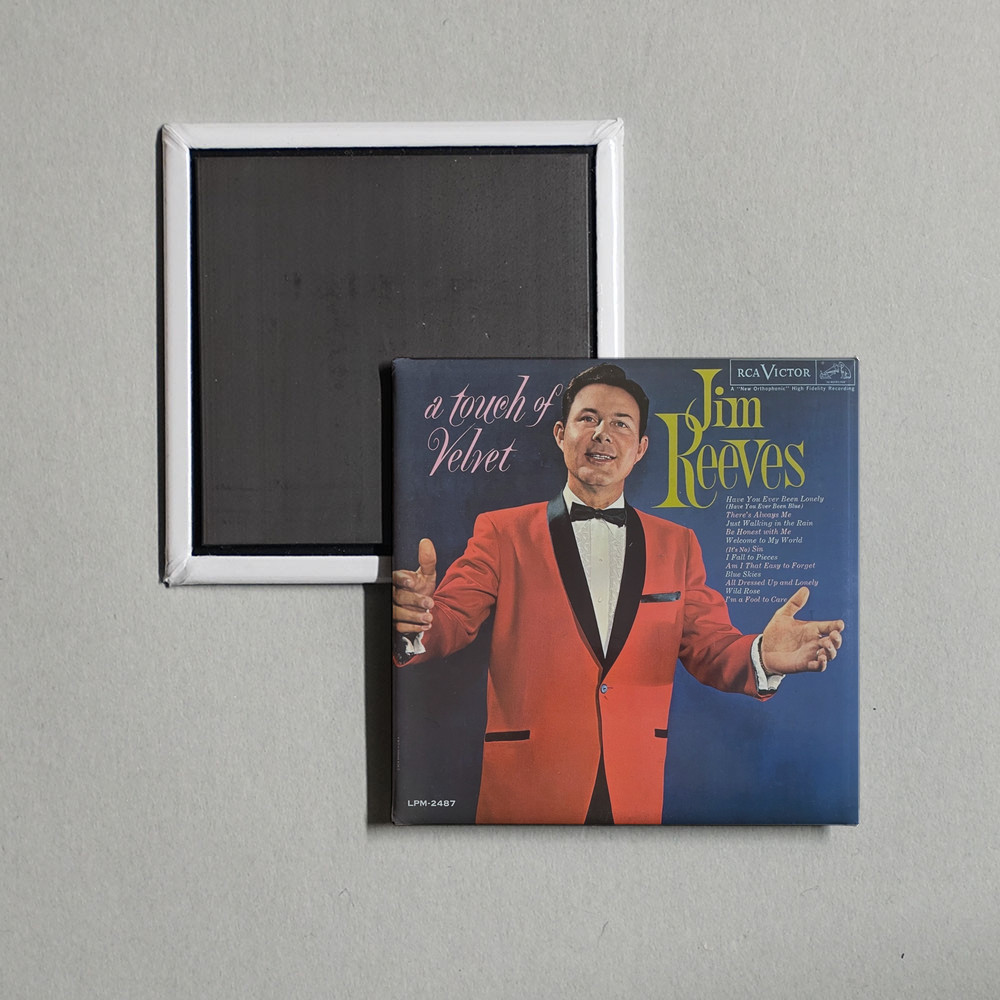 Jim Reeves - A Touch of Velvet Album Cover Locker Fridge Magnet