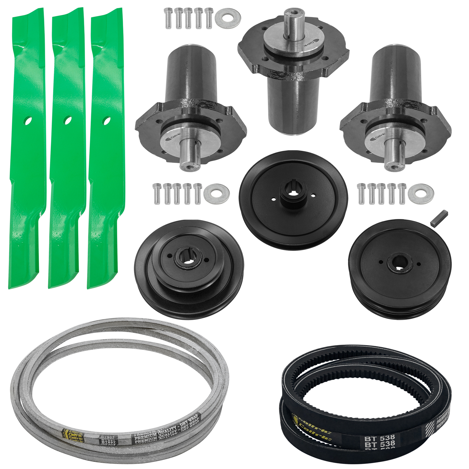 60" Deck Spindle Pulley Blade Belt Kit for Gravely 991038 991041 991055 991057