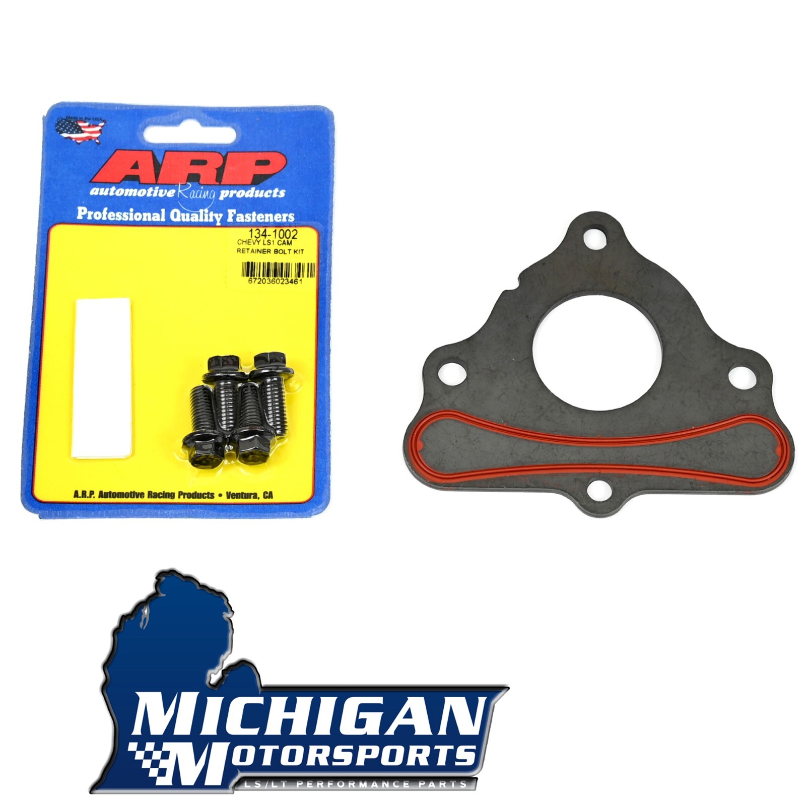 Camshaft Thrust Retainer Plate LS with ARP 134-1002 Bolts LS1 5.3 5.7 6.0 6.2