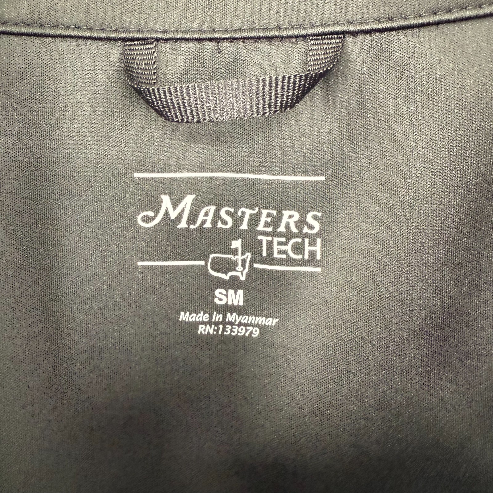 Masters Tech Men’s Small Golf Quarter Zip Pullover Black White Augusta Logo