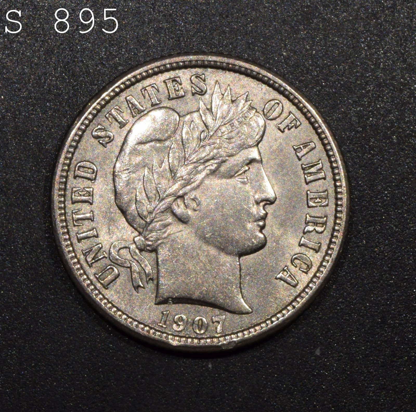 1907 Barber Dime "AU++"