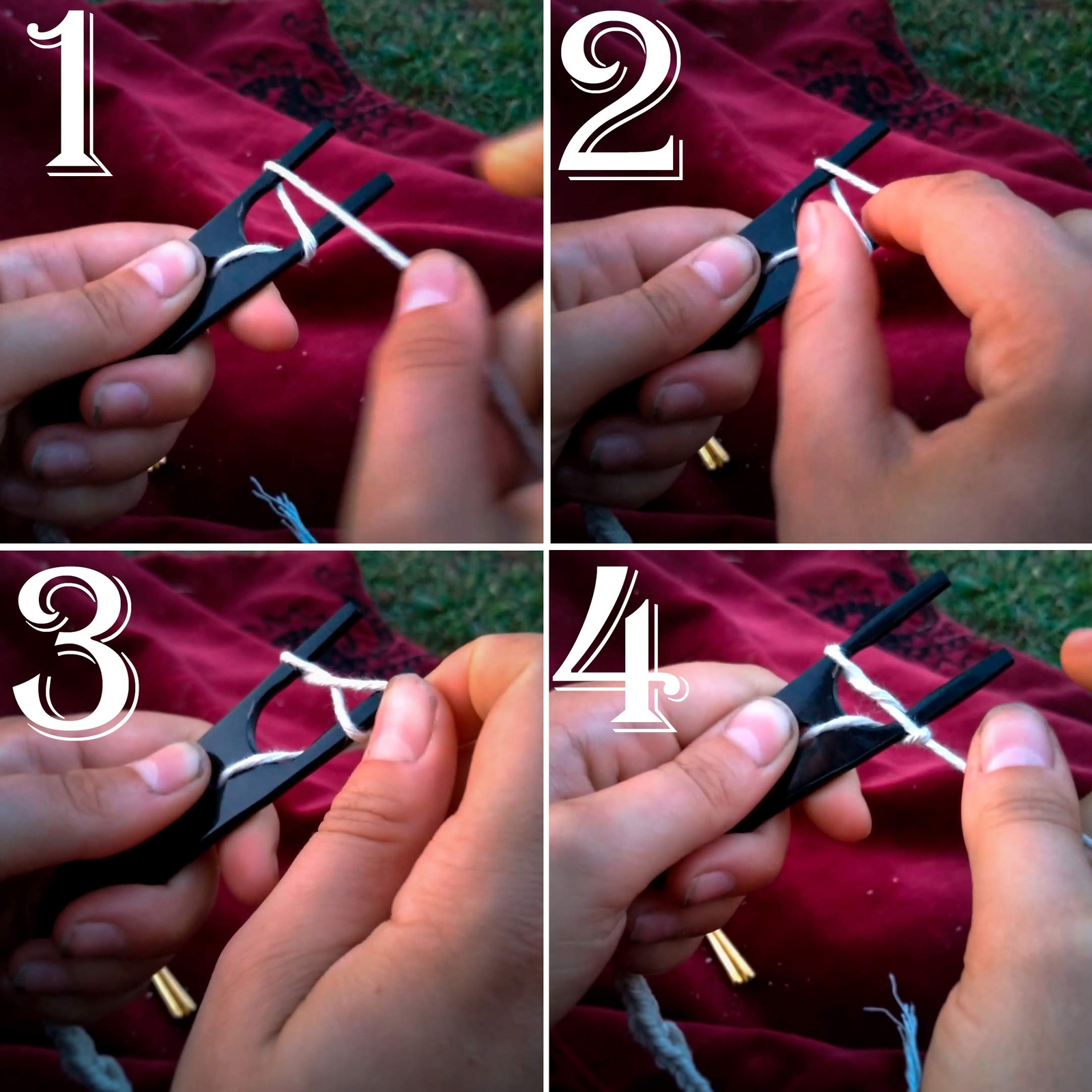 Horn Lucet Knitting Fork Braiding Tool Making Weaving Cording DIY Project Black