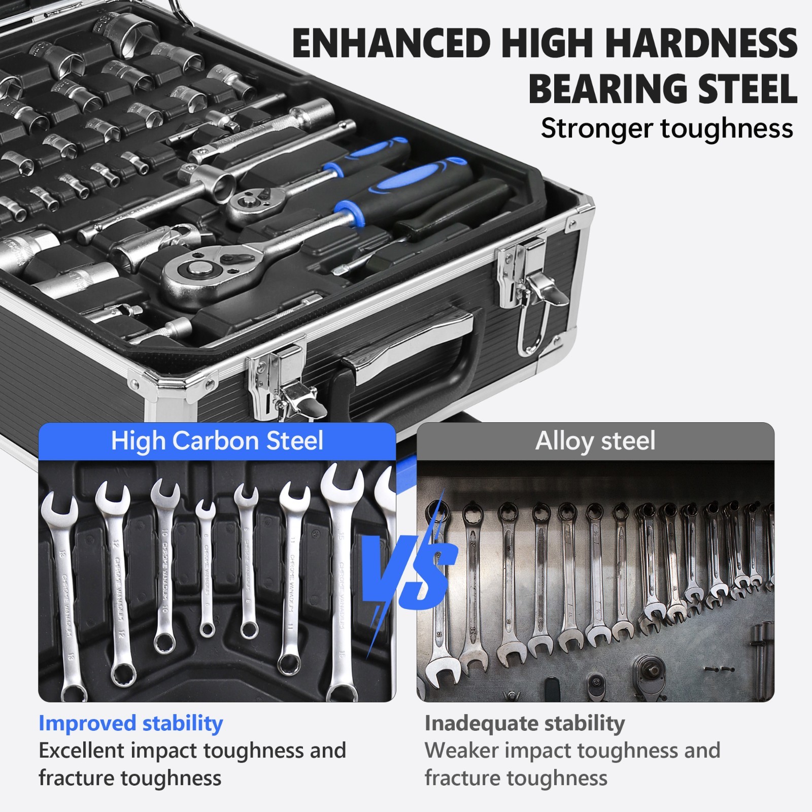 909 PCS Mechanics Tool Set Metal Case Socket Wrench Set Tool Kit