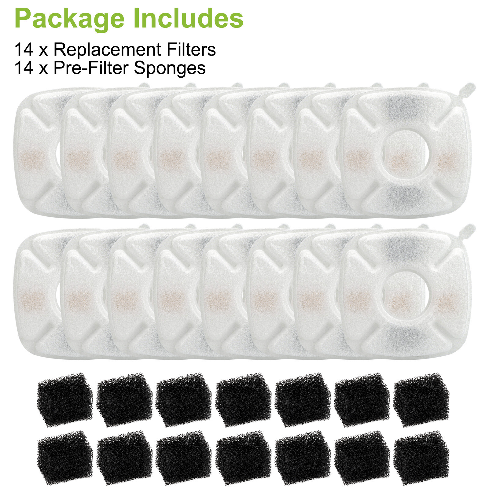 28pcs Replacement Filters Fits for Veken 95/67/135oz Pet Cat Dog Water Fountain