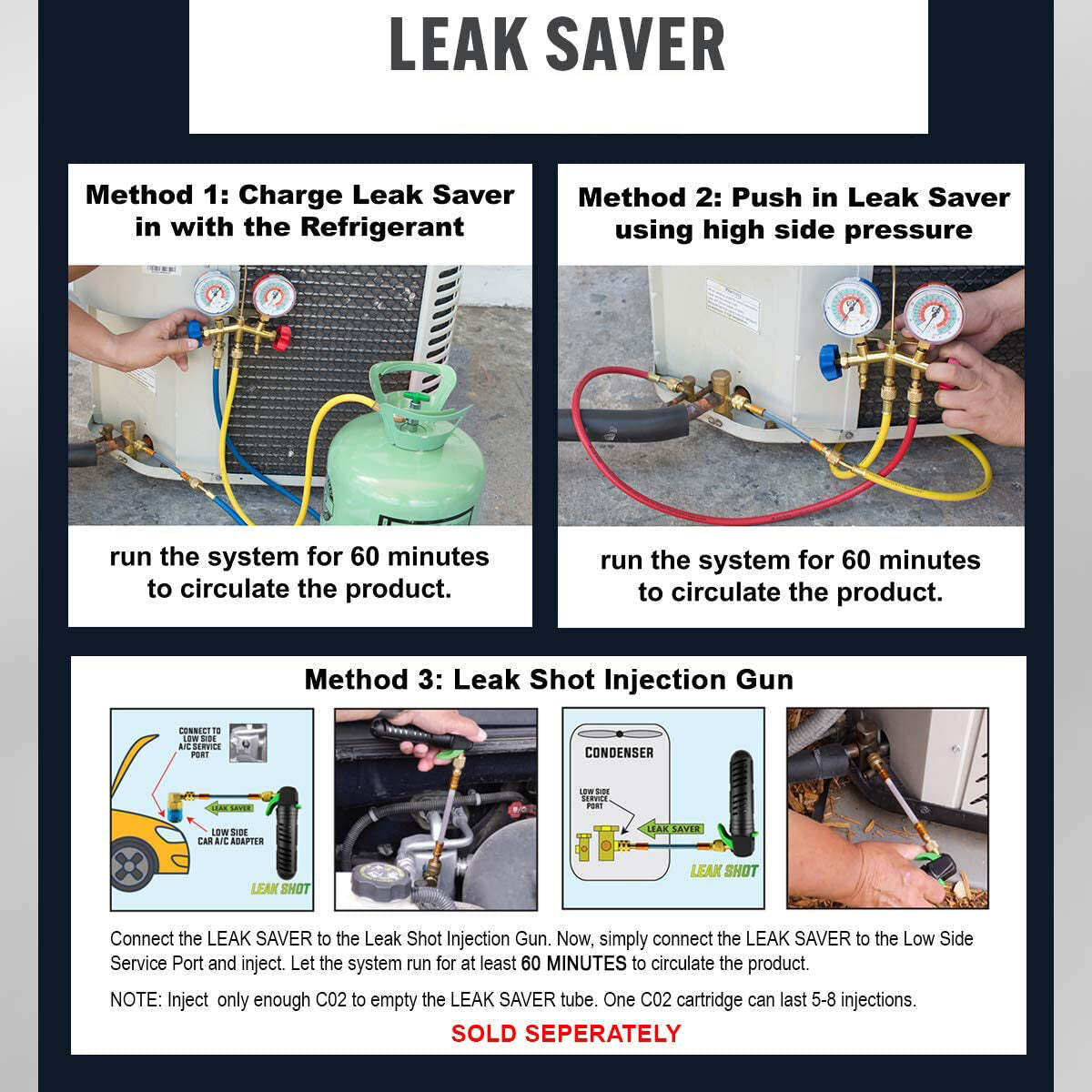 Leak Saver Direct Inject ULTIMATE for AC, Refrigeration, and Automotive Systems