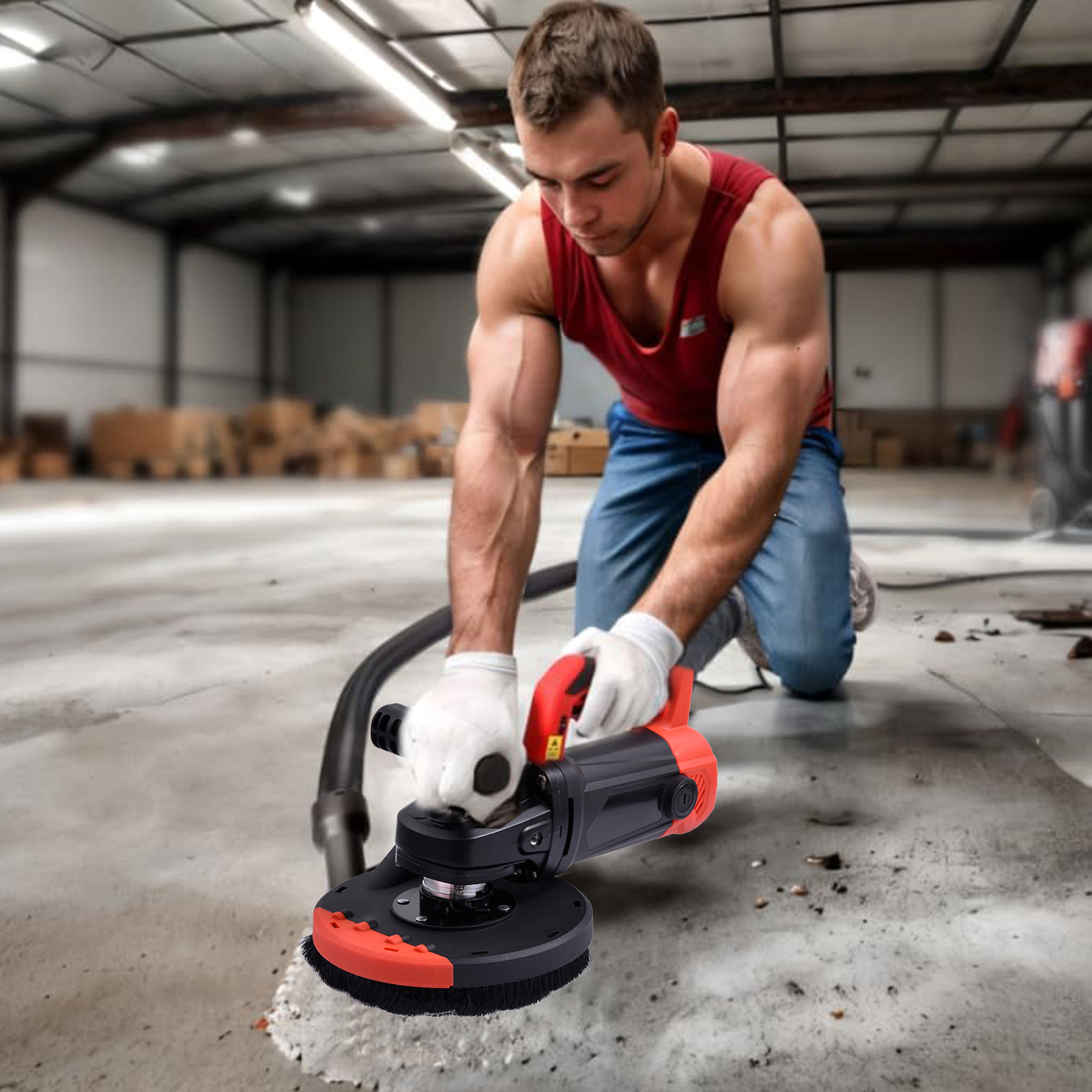 Concrete Floor Grinder 7" Wall Rough Grinder Roughing Machine 2200W