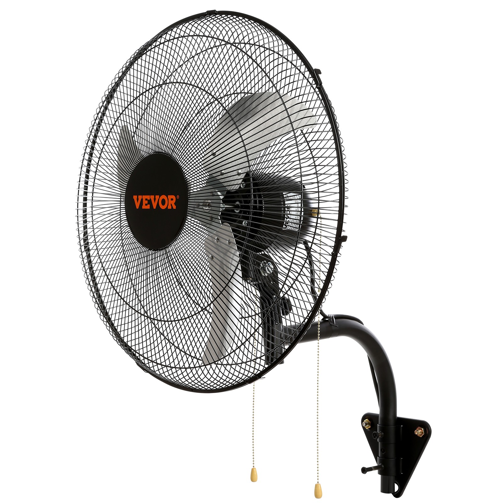 VEVOR 2Pcs 18'' Industrial Wall Mount Fan Oscillating Metal Fan 3 Speed Airflow