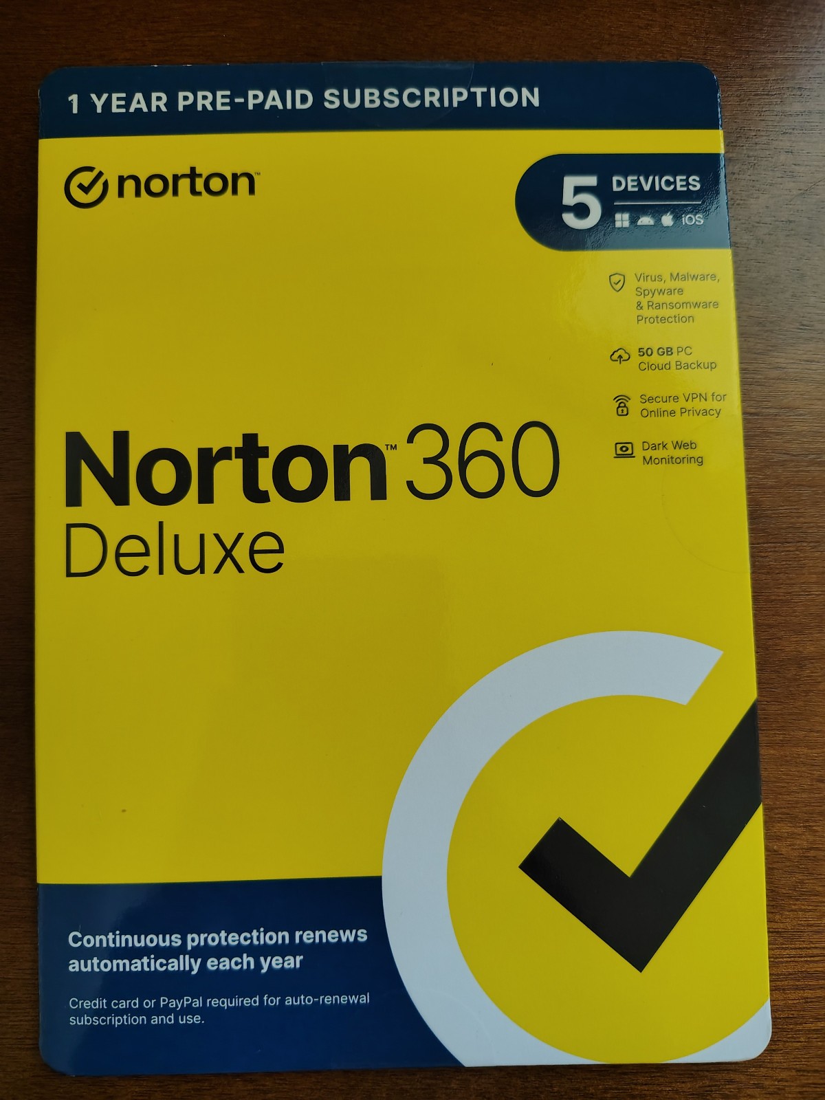 Norton 360 Deluxe for 5 Devices 1 Year Subscription 2025 Internet Security New !