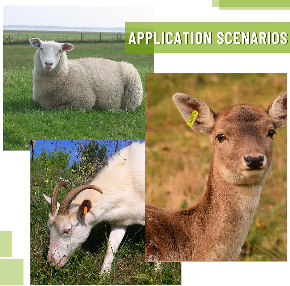 WMYCONGCONG 400 PCS 1-100 Plastic Livestock Ear Tag Animal Tag for Goat Sheep Pi