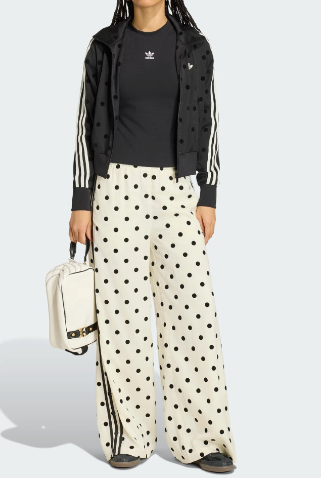 adidas Originals Satin Polka Dot Wide Leg Pants Women Lifestyle AsiaFit KV1168