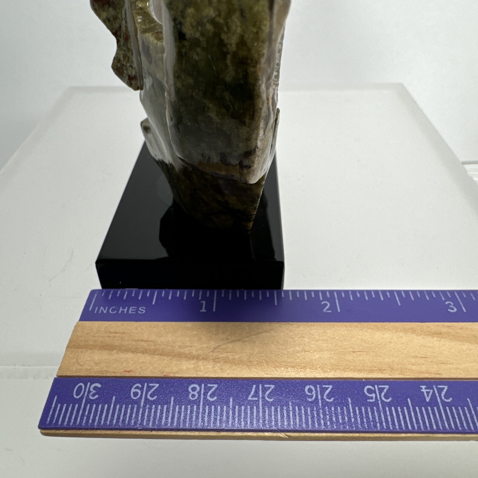 Mexican Mayan Tribal Burial Face Mask Green Stones Mixed Abalone Shell Onyx Base