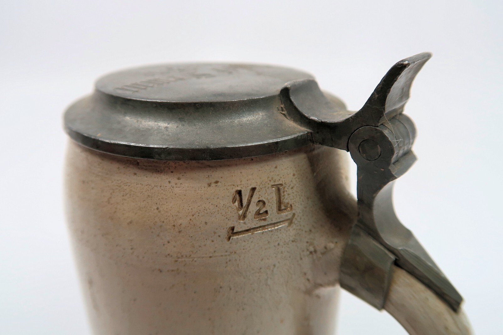 WW1 Imperial German 50 year service stein beer mug glass named veteran estate