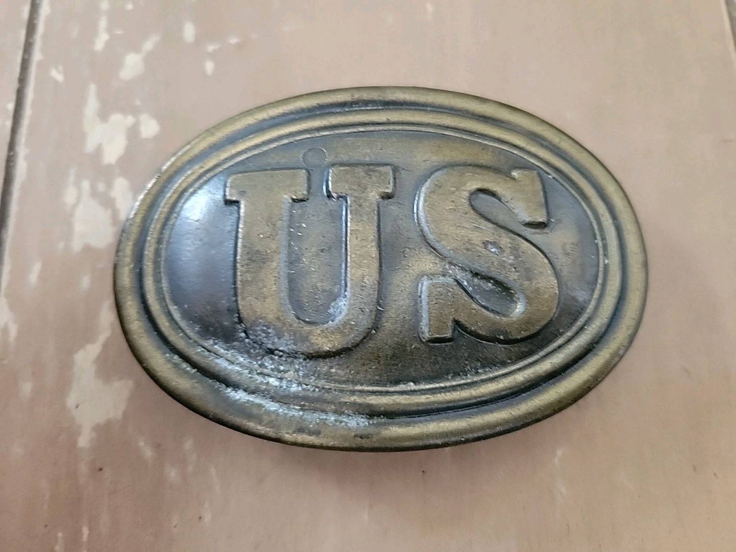 US Military Civil War Brass Belt Buckle Vintage Reproduction Union Army