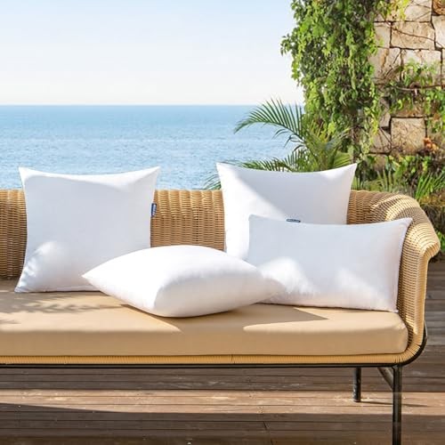 Pack of 18x18 Outdoor Pillow Inserts, Outdoor Throw Pillows Water 18x18 Inch 2
