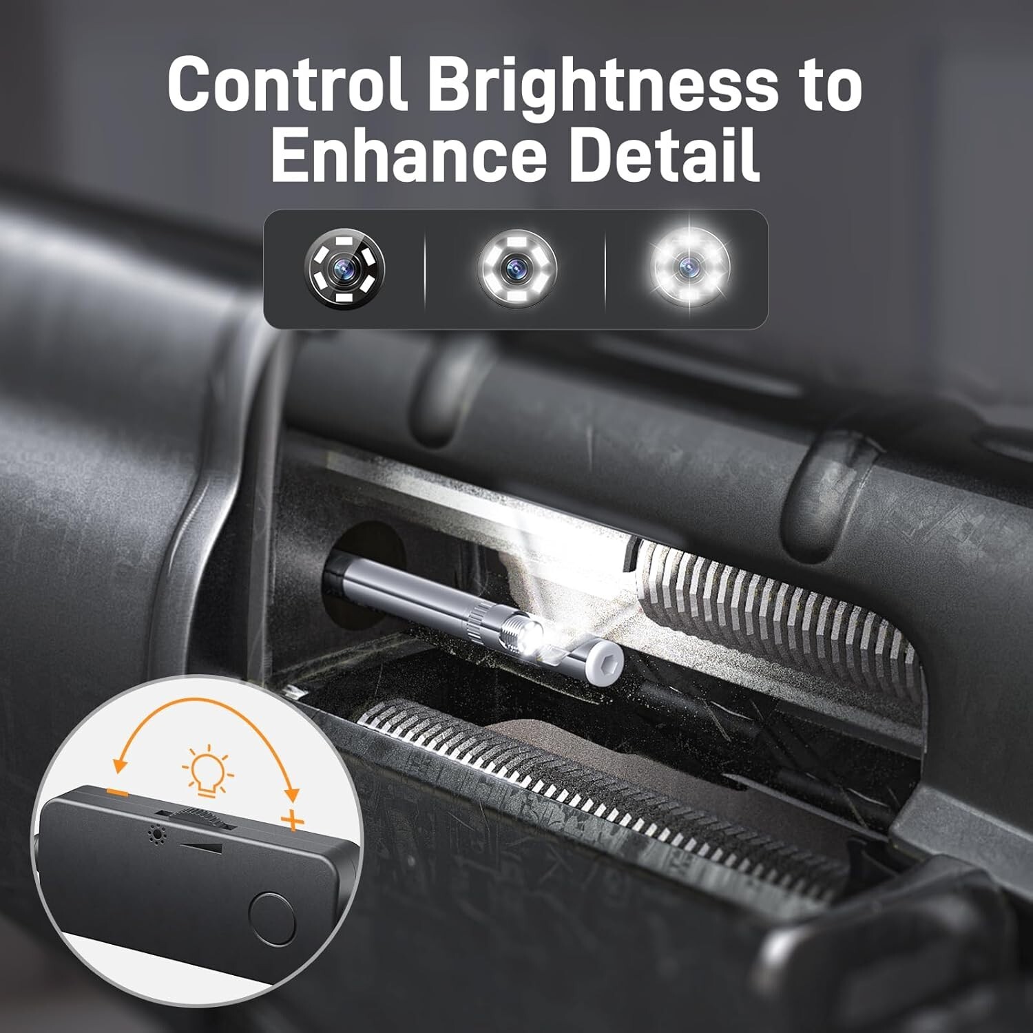 Teslong USB C 45inch Flexible Rifle Borescope Gun Cleaning Camera Fits .20 Calib