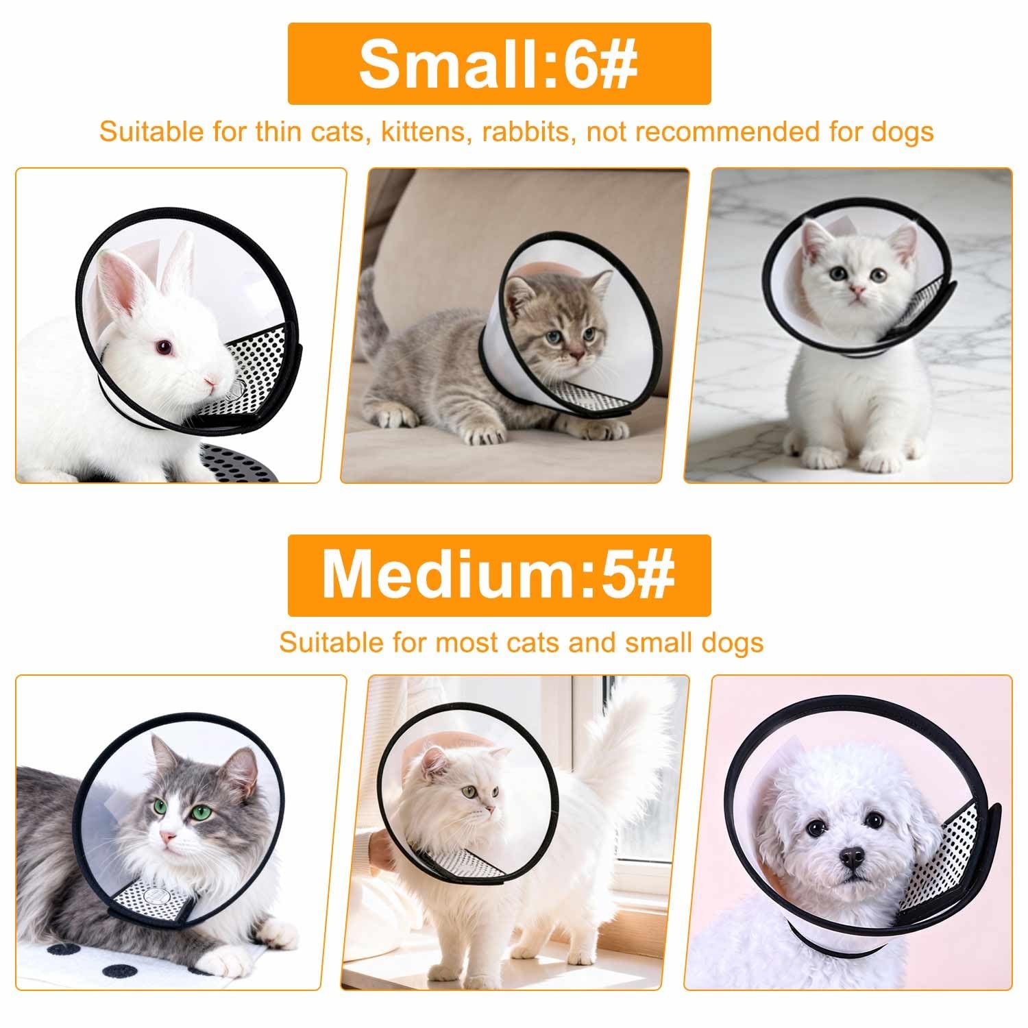 2 Pack Cat Cones to Stop Licking, Pet E Collar Pet Cone for Kitten Cones Afte...