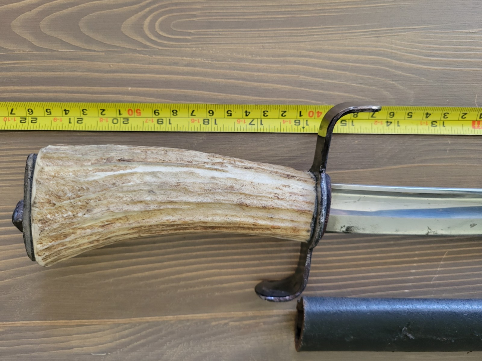 Custom Made Civil War Style Short Sword with Sheath, Used