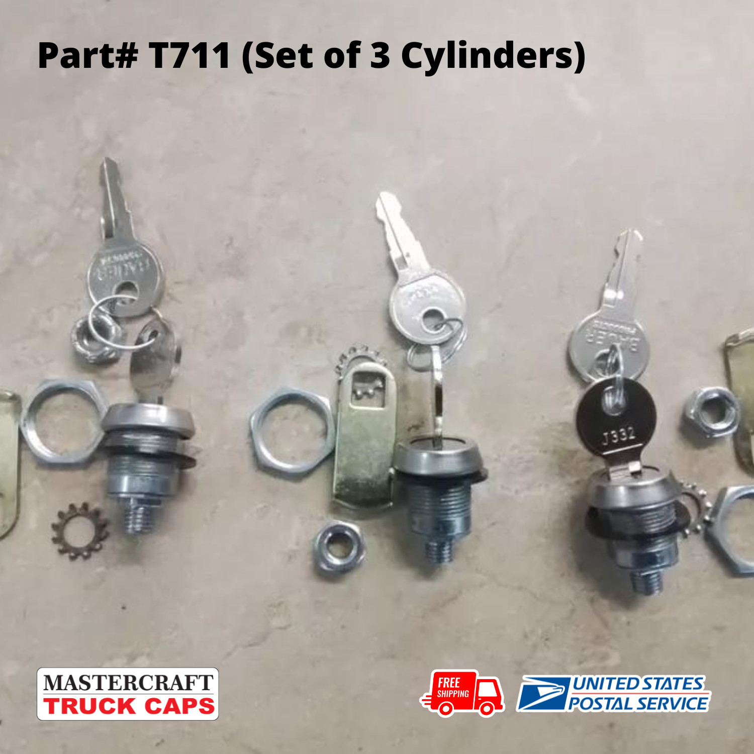 Contractor Cap Lock Cylinder LEER DCC ARE DCU Lock Cylinder T711 set of 3