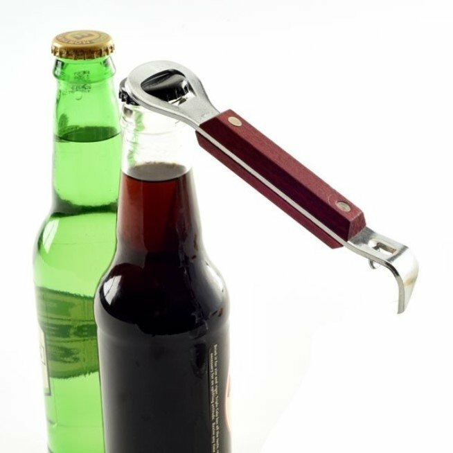 Norpro 2 PACK Heavy Duty Wood Handle Soda Pop Beer Can Punch / Bottle Opener