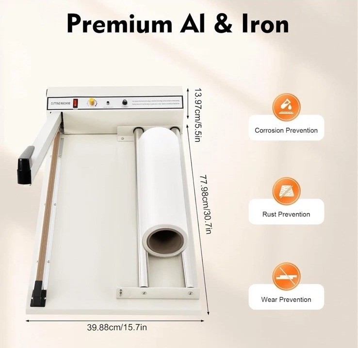 24" Shrink Wrap Machine I-Bar Heat Sealer System w/1800W Heat Gun and Film