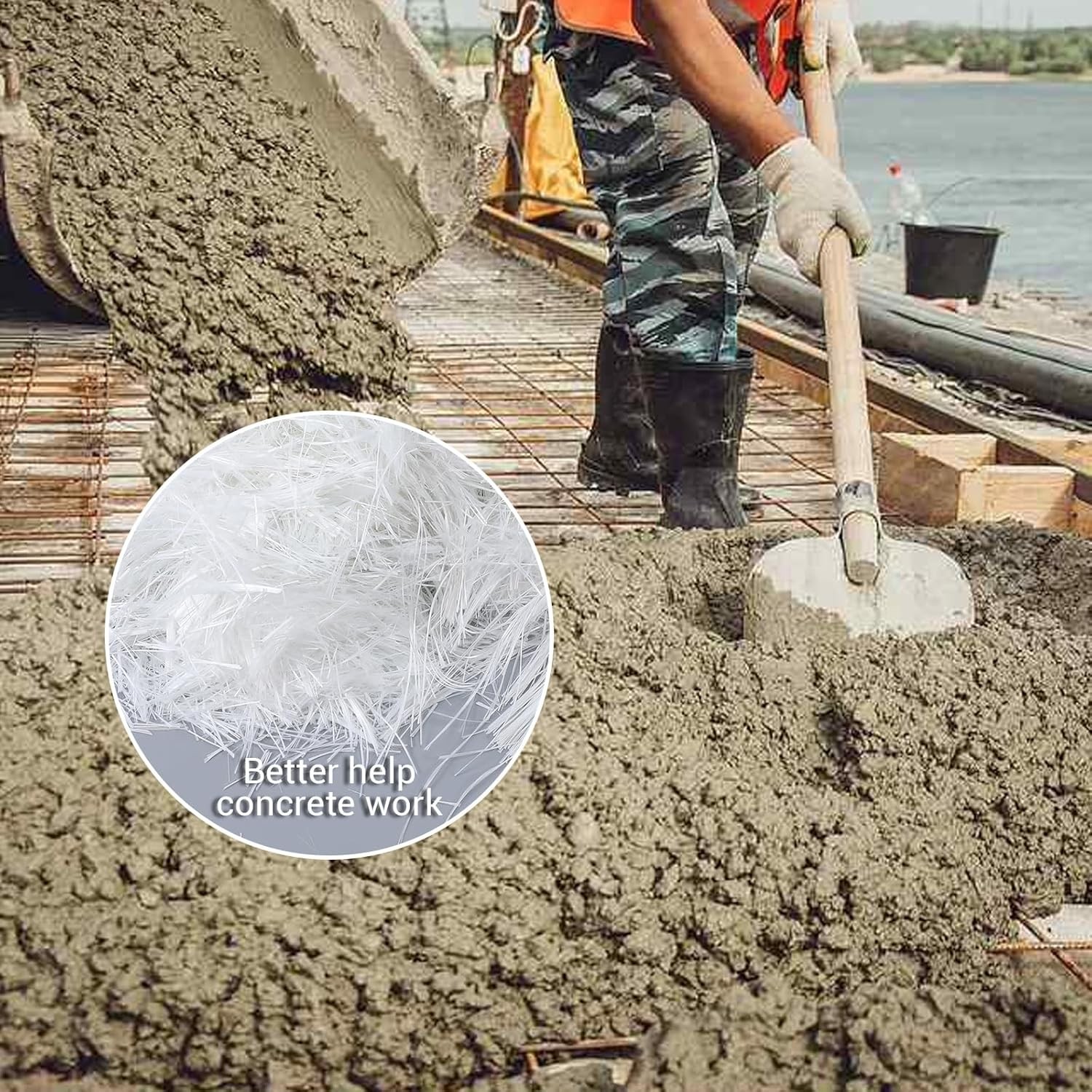 2 Pack Fiberglass for Concrete Cement Fiber Additive, Mortar Anti white
