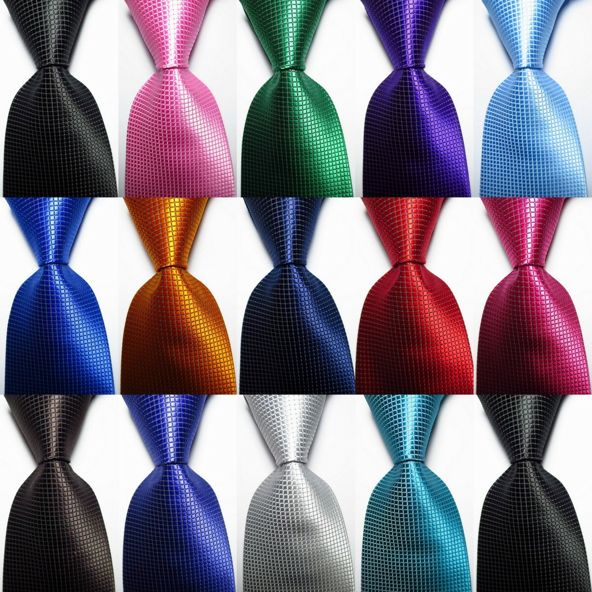 New Classic Checks JACQUARD WOVEN 100% Silk Men's Tie Necktie #12