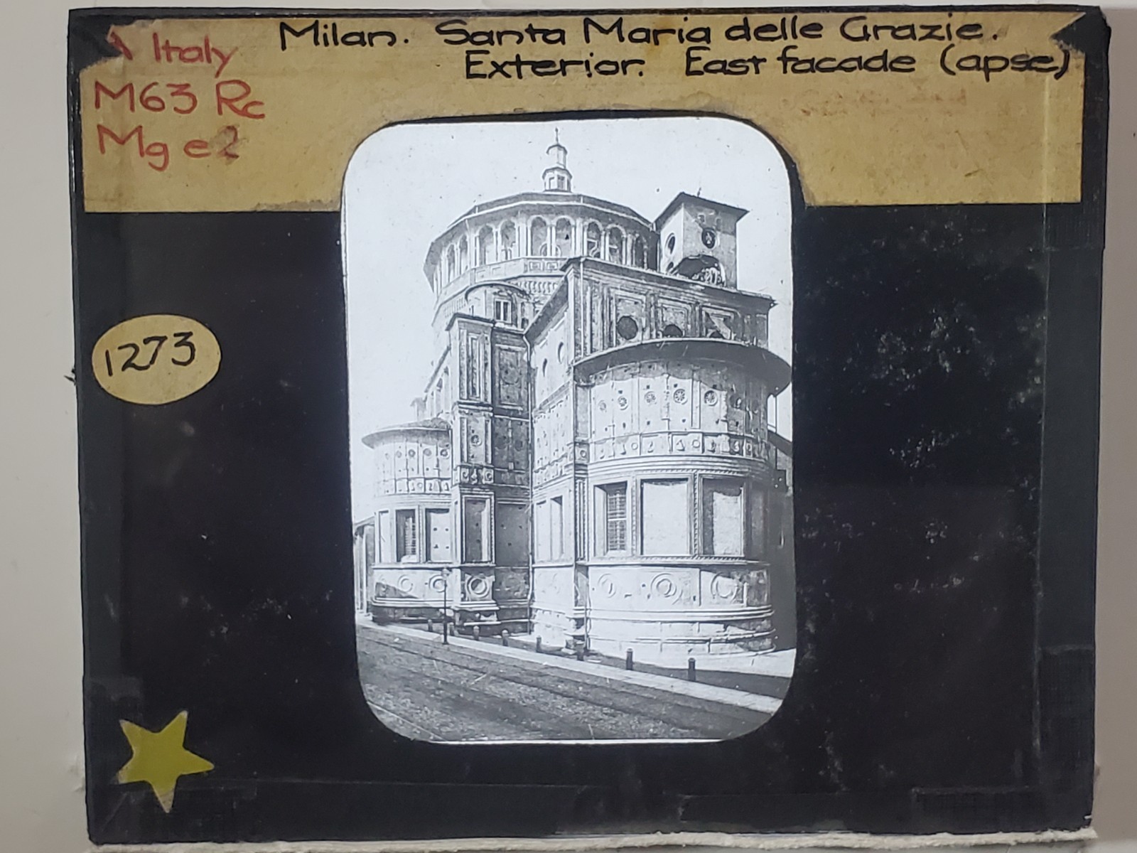 Santa Marie Della Gracie, Milan Italy, Magic Lantern Glass Slide