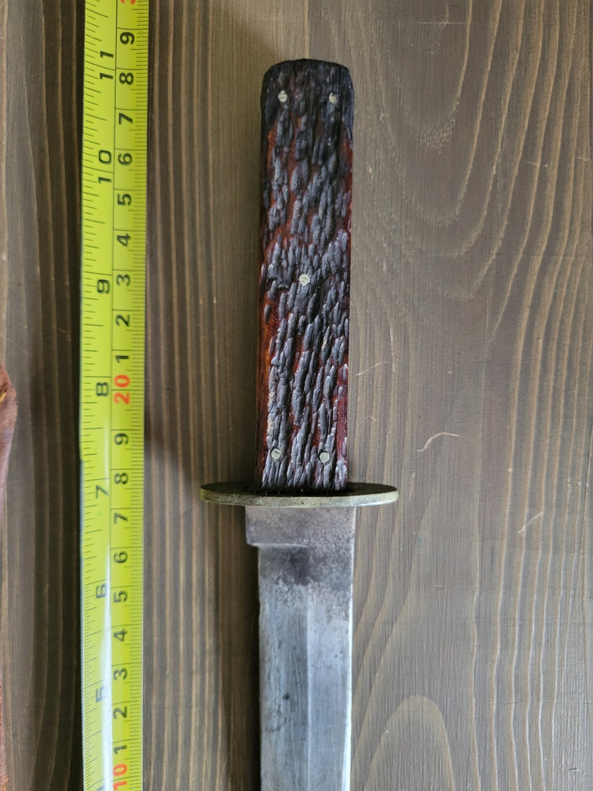 WWI Era Stag Handle Fred Biffar Chicago Ill. Bowie Knife/Side Knife w/Org Sheath