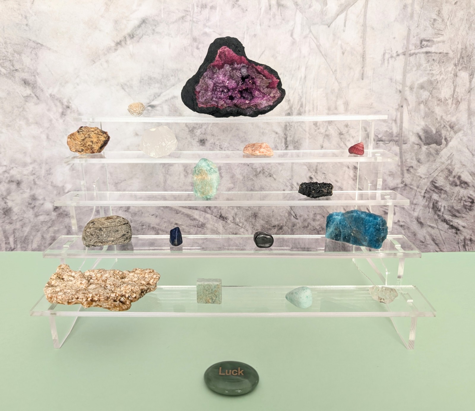 3 Steps Acrylic Display Stand, Fit Ikea Detolf 15"W x 8"D x 7.5"H MADE IN USA