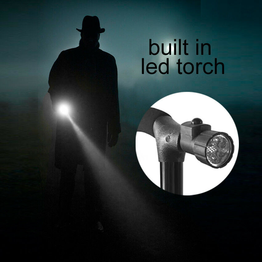 LED Folding Walking Cane for Seniors Men&Women with Non-Slip T Handle and Strap