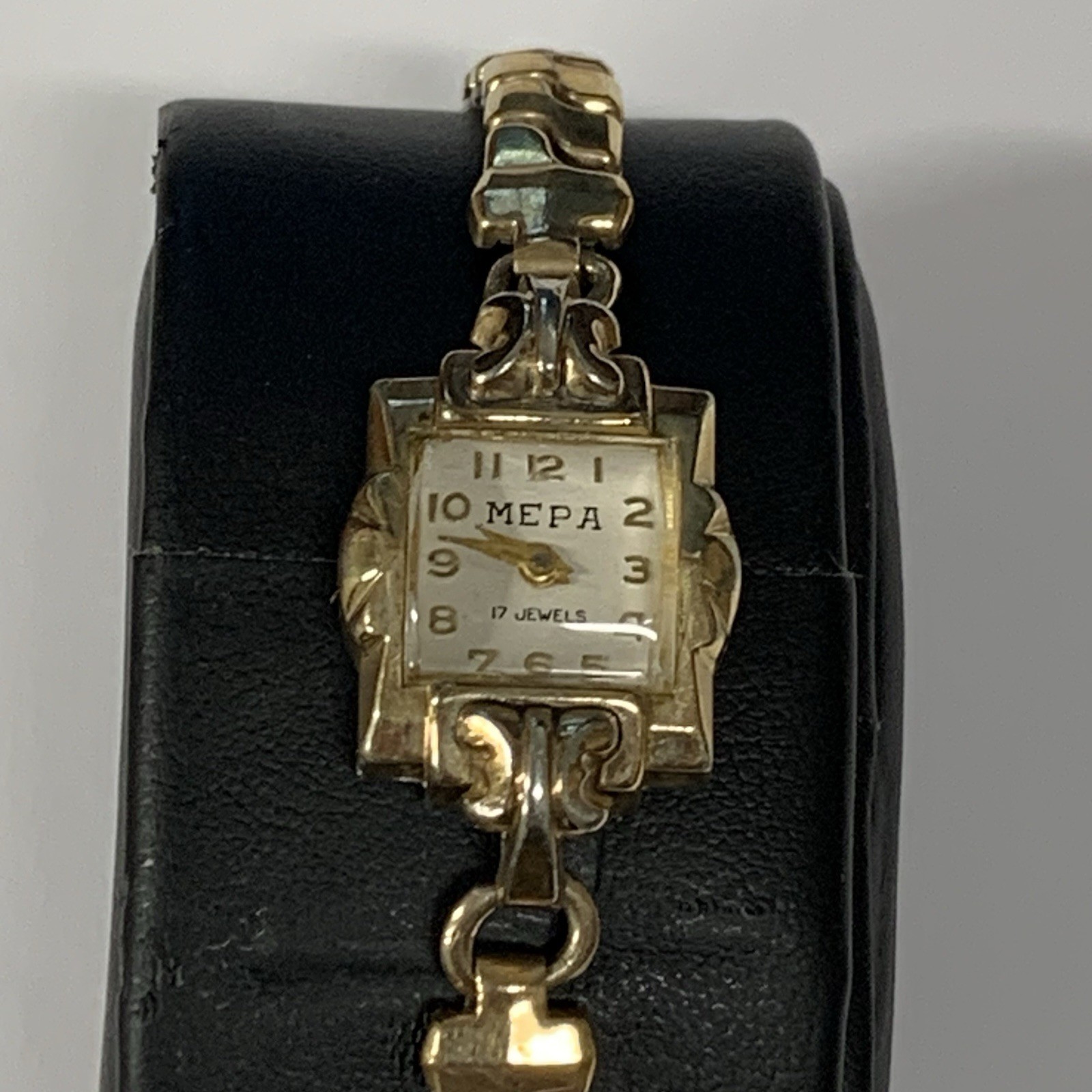 Vintage MEPA 17 Jewels Gold Bronze Toned Wrist Watch Ladies Womens Vtg