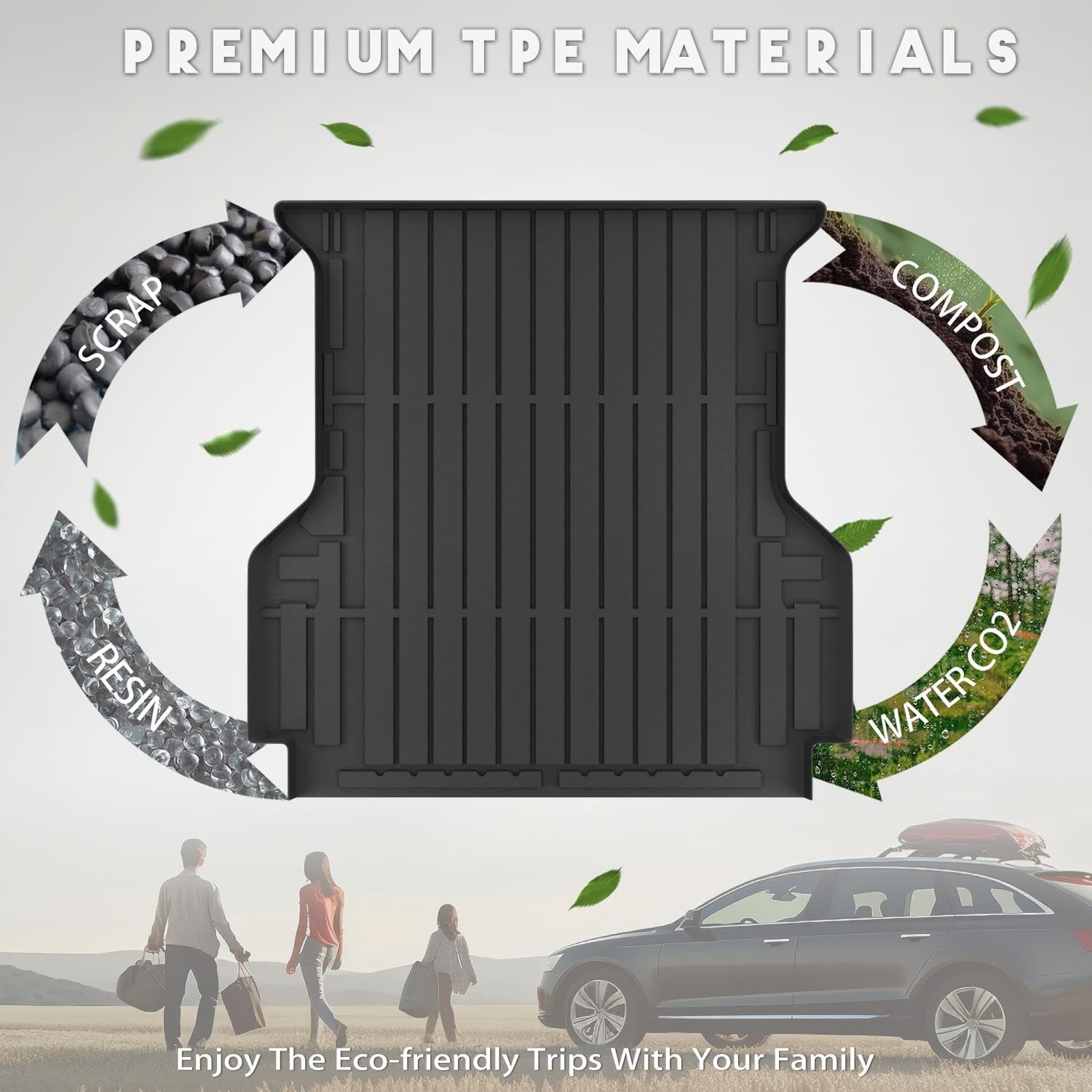 All Weather TPE Truck Bed Mat for Ranger 5FT Bed Liner 2024 2025 2026