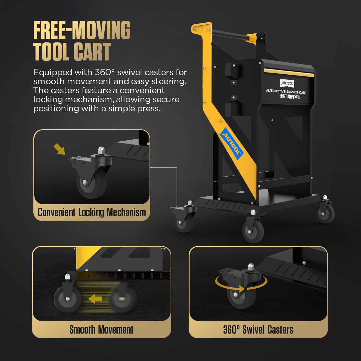 Rolling Tool Trolley Cart Storage Cabinet Car Diagnostic Service Workshop Garage