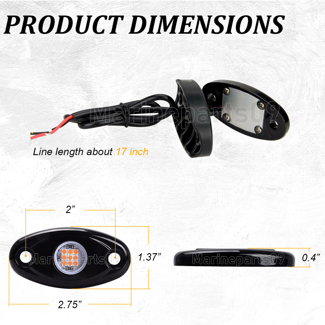 LED Rock Lights for ATV Offroad Truck Boat Underglow Underbody Fender Light Seal