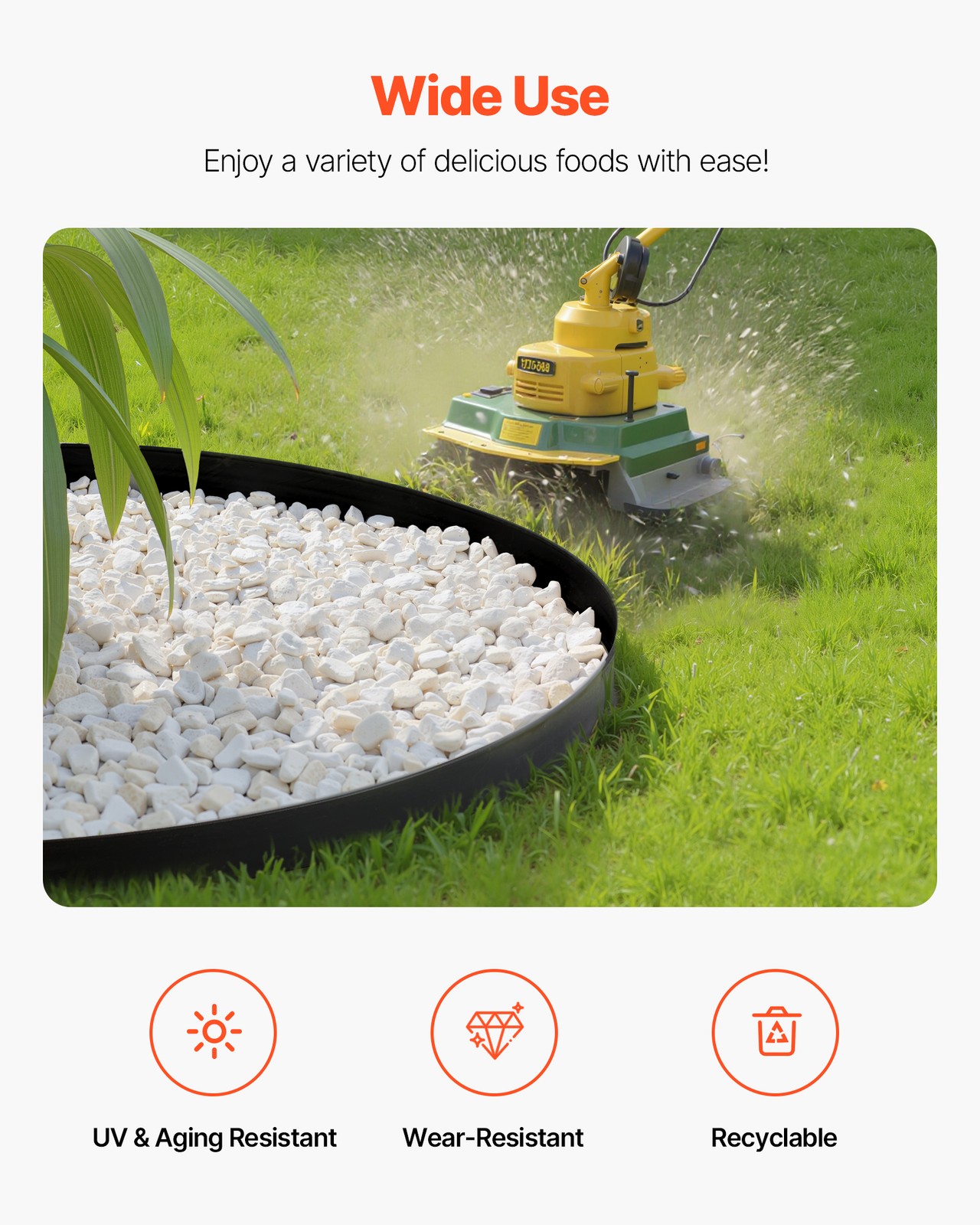 Uimoso 66ft x 4in L-Shaped Durable Plastic Garden Edging Border, No Dig Required