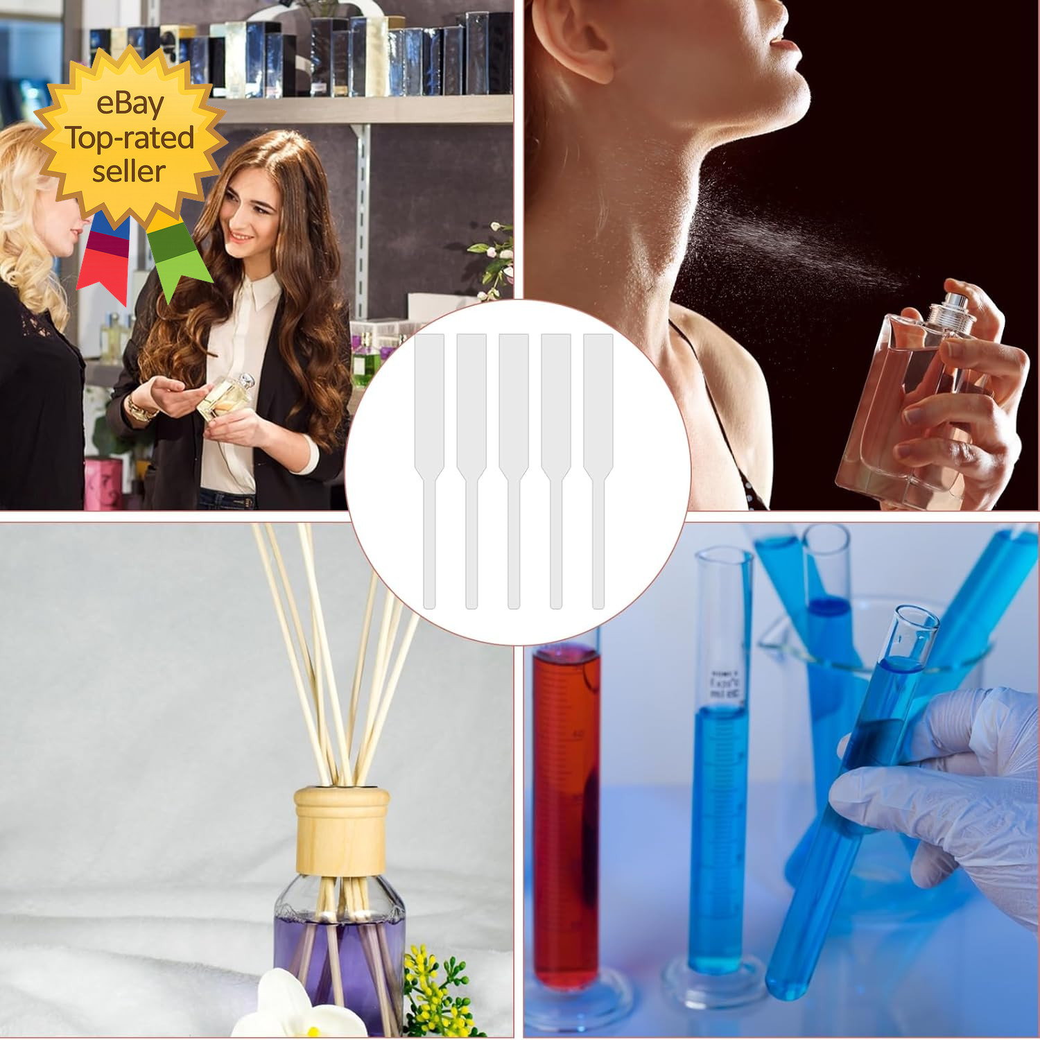 200 PCS Perfume Test Strips Paper Disposable White Perfume Paper Strips Perfume