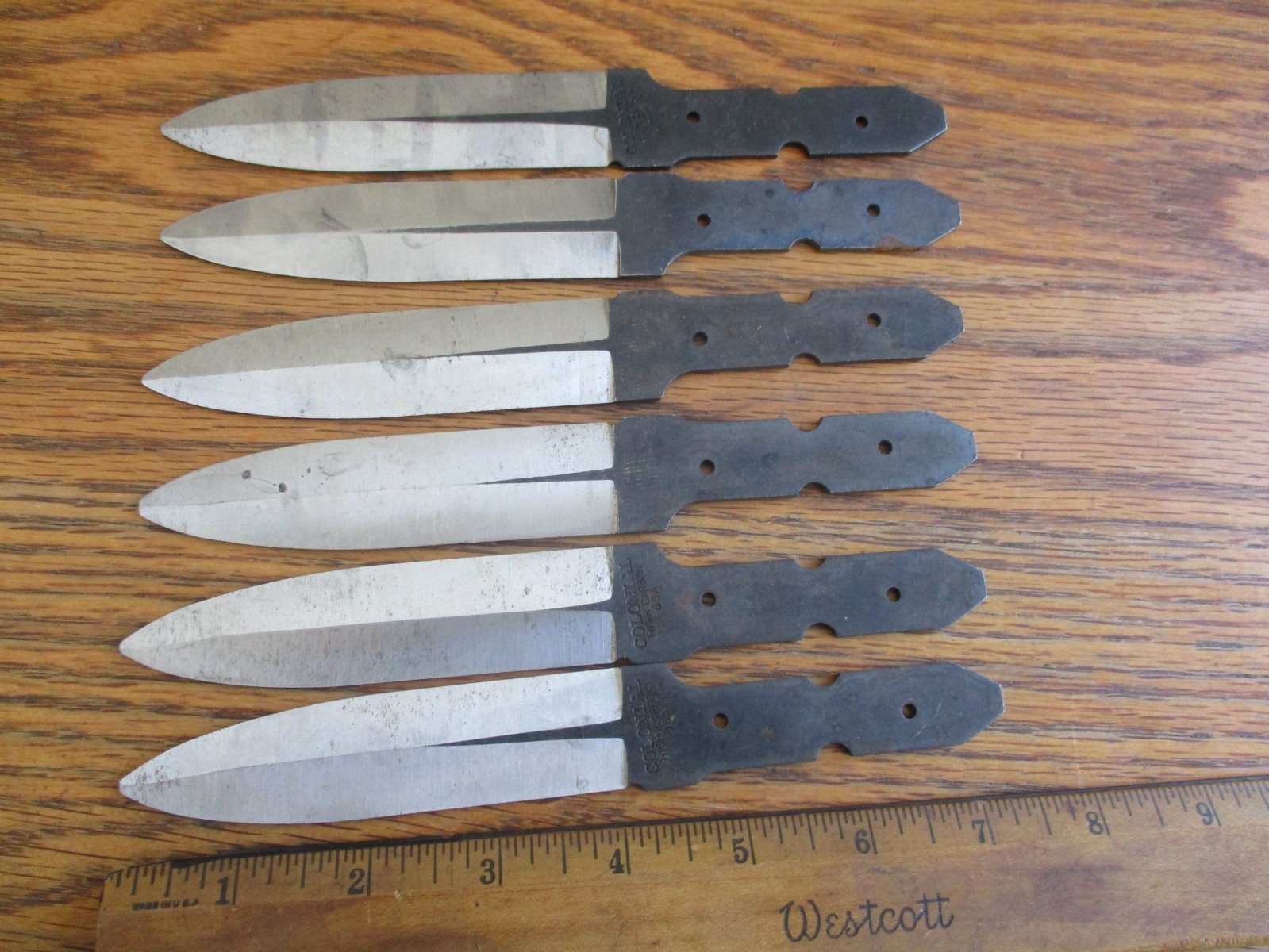 6 High Carbon Steel Boot Dagger Knives Blade Blank Blanks NOS Colonial Knife USA