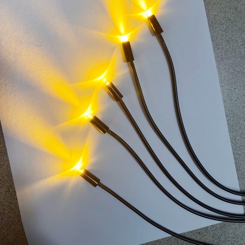 5pcs Underwater Warm white LED Light Fountain Fish Pond Water Garden US Adapter