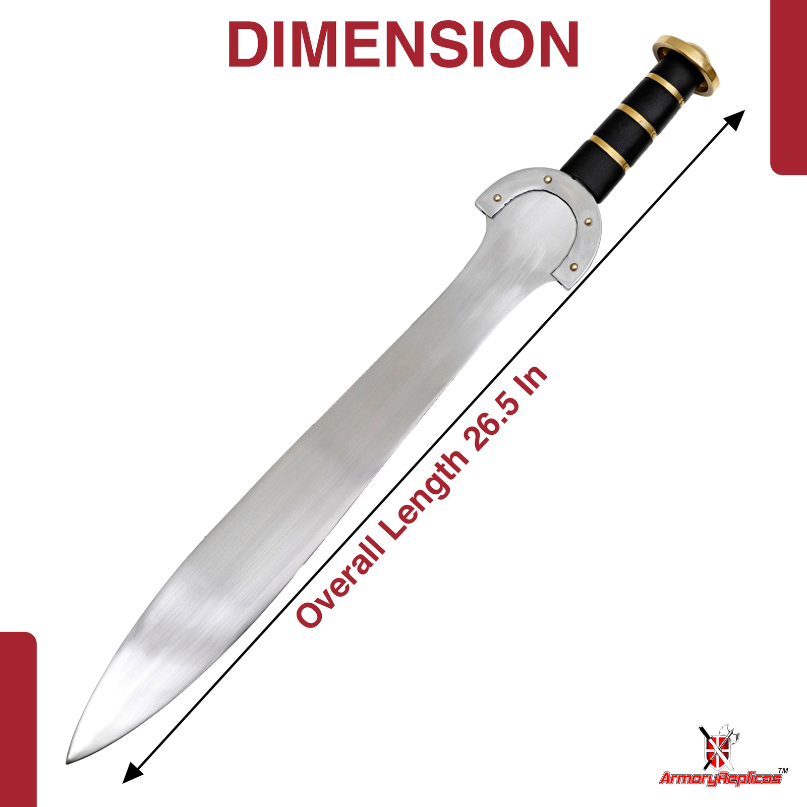 Hand Forged High Carbon Steel Sword Celtic Leaf Blade w/ Leather Sheath