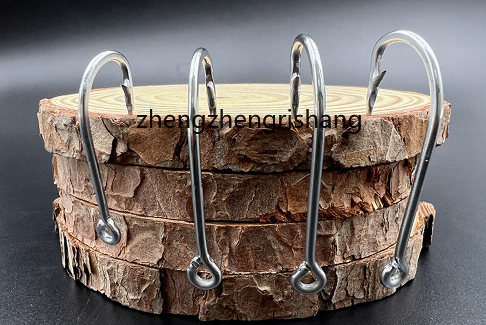 50pcs Stainless Steel Fishing Hooks O'Shaughnessy Forged Long Shank J Fish Hooks