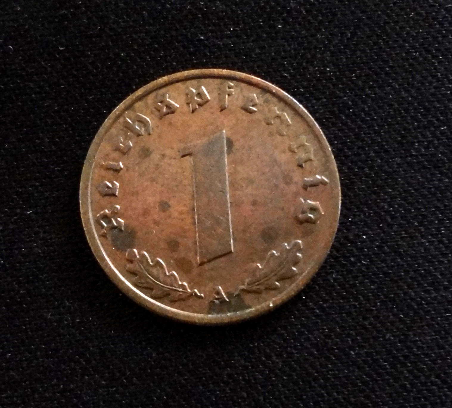 WWII German Third Reich Nazi Coin 1937-A 1 Reichspfennig