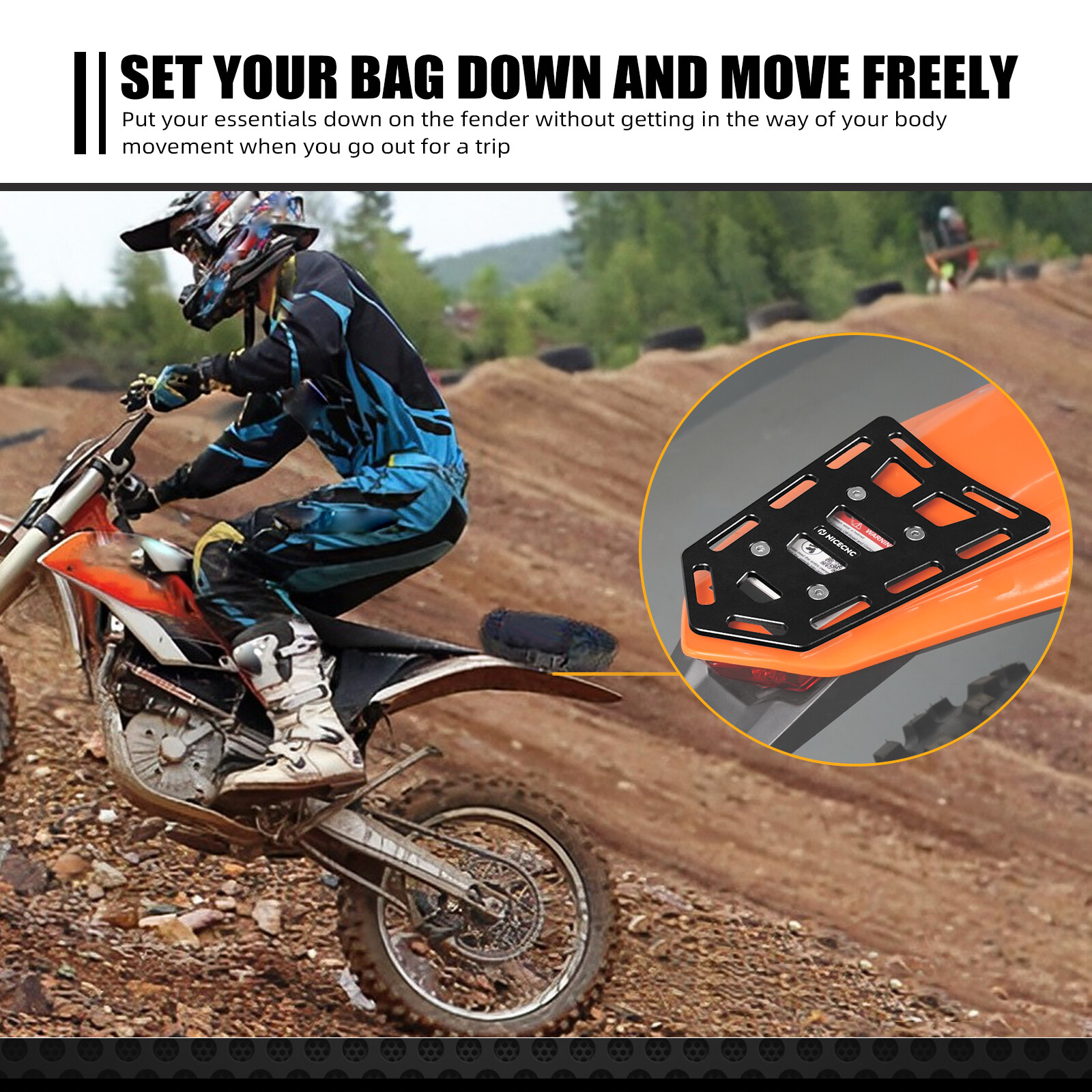 NICECNC Rear Tail Luggage Rack For KTM 125-530 SX/SX-F/EXC/EXC-F/XC/XC-F/XC-W